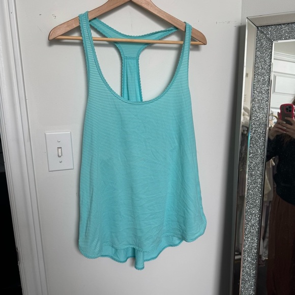 Lululemon Teal Racerback Tank Top | Lightweight Striped Athletic Wear 10 - Picture 2 of 4